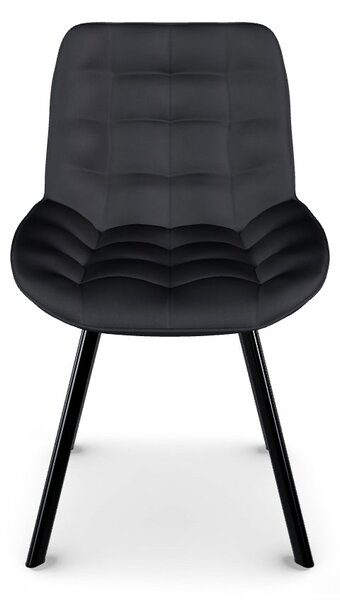 Scaun MONTI, negru - Bluvel 19, stofa catifelata/metal, 51x60x88 cm