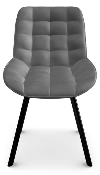 Scaun MONTI, gri - Bluvel 14, stofa catifelata/metal, 51x60x88 cm