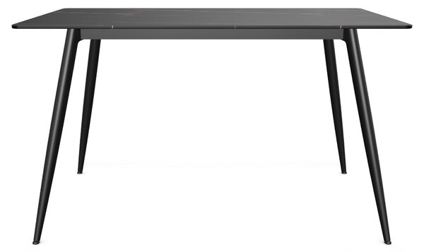Masa RION, negru cu efect de marmura, ceramica/metal, 130x70x76 cm
