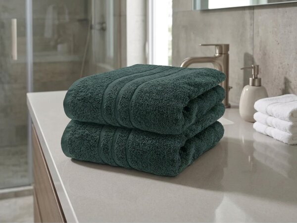 Prosop CONFORT 50 x 100 cm verde inchis, 100% bumbac