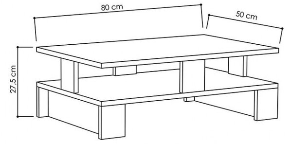 Masuta de Cafea Mansu 80x50x27.5 cm