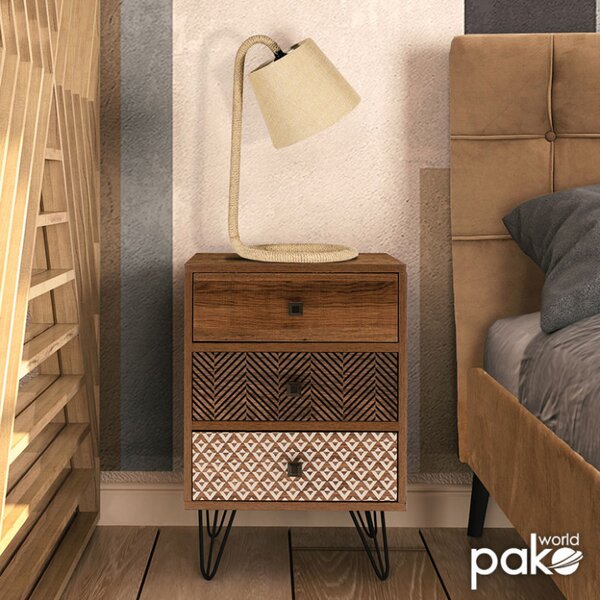 Noptiera Boho Walnut 40x40x59 cm