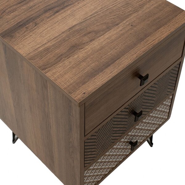 Noptiera Boho Walnut 40x40x59 cm