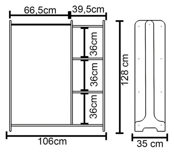 Cuier Intrare Renesme Walnut 106x35x128 cm