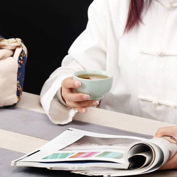 Set Tea for One 150 ml, ceainic si cupa din ceramica, verde turcoaz