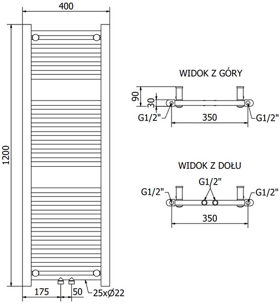Mexen Mars, element electric de încălzire 1200 x 400 mm, 600 W, antracit, W110-1200-400-2600-66