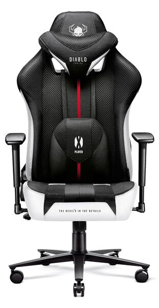 Scaun Gaming Diablo X-Player 2.0 Din Material Normal Size: Alb-Negru