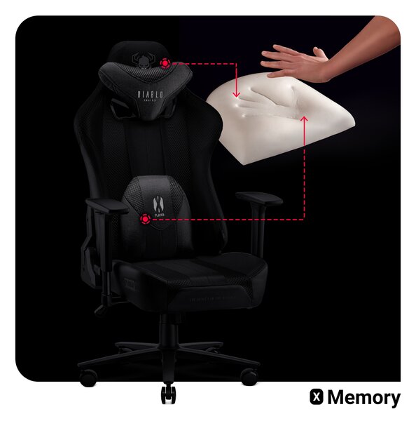 Scaun Gaming Diablo X-Player 2.0 Din Material Normal Size: Alb-Negru