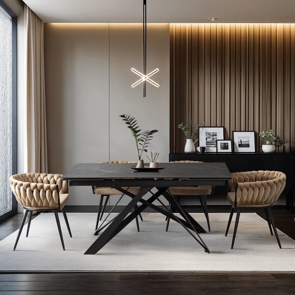 Masă sufragerie extensibilă Maximus (negru) (pentru 6-8 persoane). Promo -19%. 1129257
