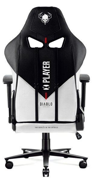 Scaun Gaming Diablo X-Player 2.0 Din Material Normal Size: Alb-Negru