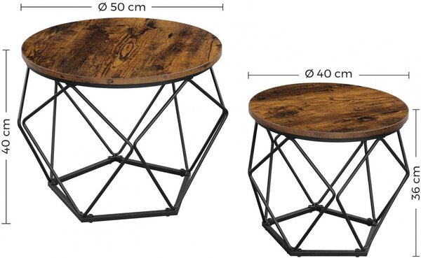 Set 2 Masute Vasagle, 50x50x40cm