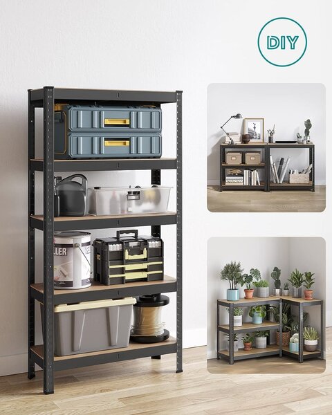 Set 2 rafturi Songmics Negru 150x75x30 cm