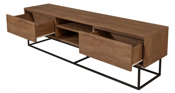 Comoda TV Rodez 180 Walnut-Negru