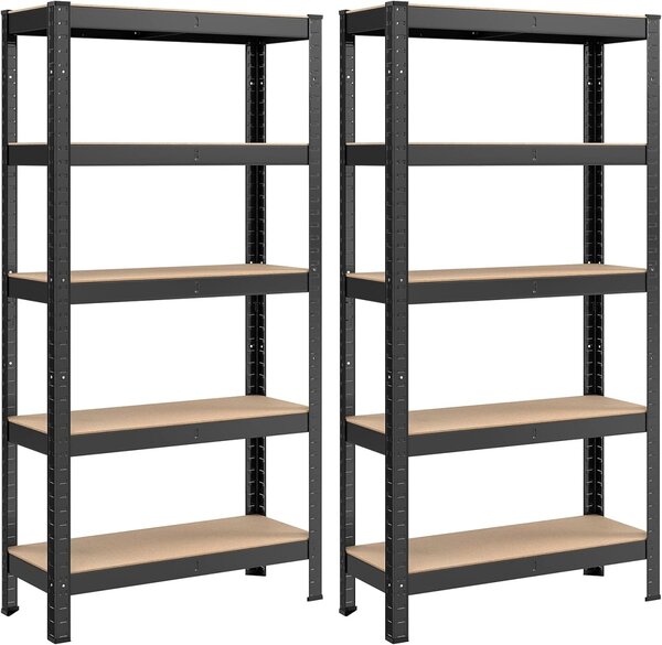 Set 2 rafturi Songmics Negru 150x75x30 cm