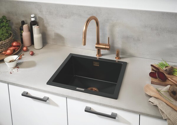 Grohe Minta baterie bucătărie pe picior Brushed Warm Sunset 32321DL2