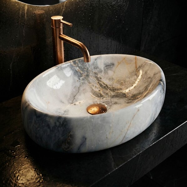 Chiuveta din granit Rea Linda, 49 x 34 cm, imitatie piatra-granit lucios, REA-U2514