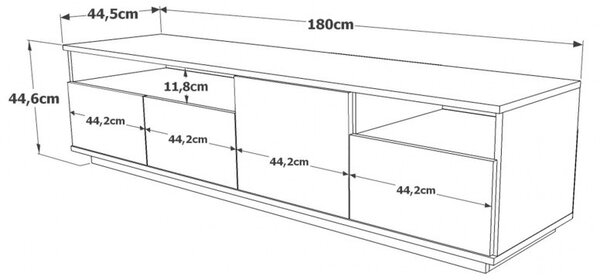 Comoda TV FR5 Athlantic Pine-Alb