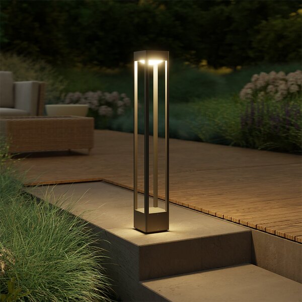 STEINEL Bornă luminoasă LED Stela C860, antracit, IP65, RGBWW, reglabil, Negru, Aluminiu, Modern
