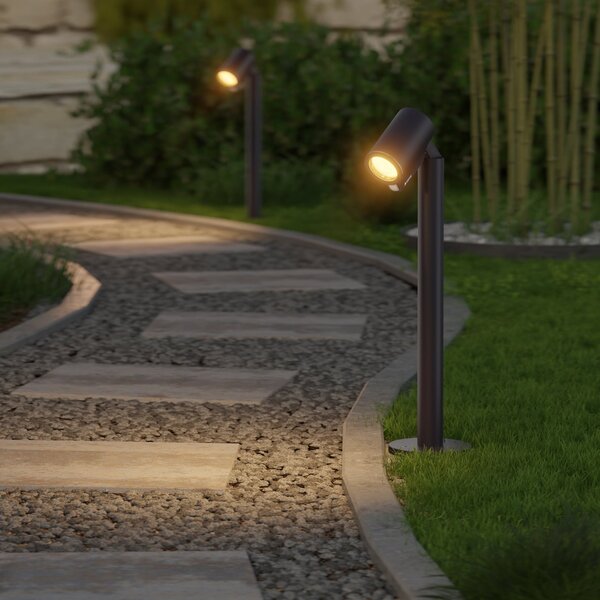 STEINEL Lampa cu soclu LED Way C, negru, aluminiu, IP65, RGBWW, reglabil, Negru, Aluminiu, Modern