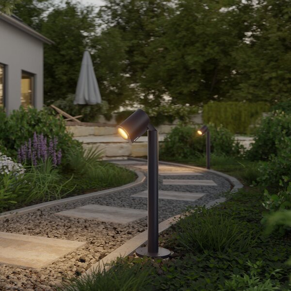 STEINEL Lampa cu soclu LED Way C, negru, aluminiu, IP65, RGBWW, reglabil, Negru, Aluminiu, Modern