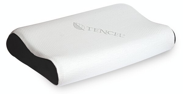 Set 2 perne cu spuma cu memorie, Tencel Contour by CEDA HOME, 60X40X12, alb/gri