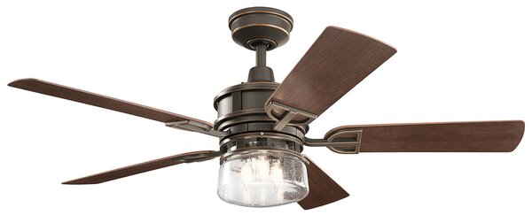 KICHLER Ventilator de tavan Lyndon, IP23, reglabil, Lemn, Camera de zi / sufragerie, Plastic