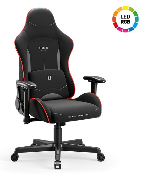 Scaun de gaming LED Diablo X-Starter: negru