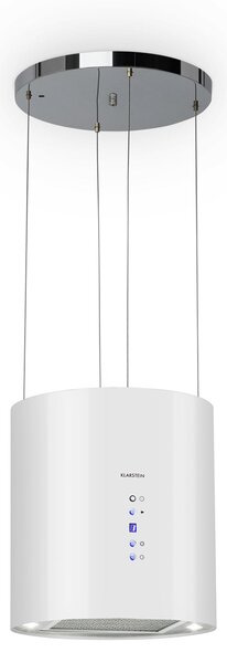 Klarstein Barett, hotă de aspirație, Ø 38 cm, convecție 560 m³/h, LED, filtru de carbon, alb