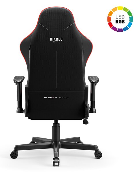 Scaun de gaming LED Diablo X-Starter: negru