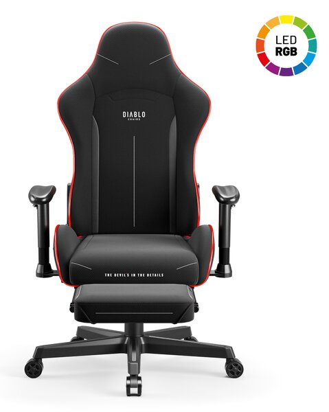 Scaun de gaming LED Diablo X-Starter: negru