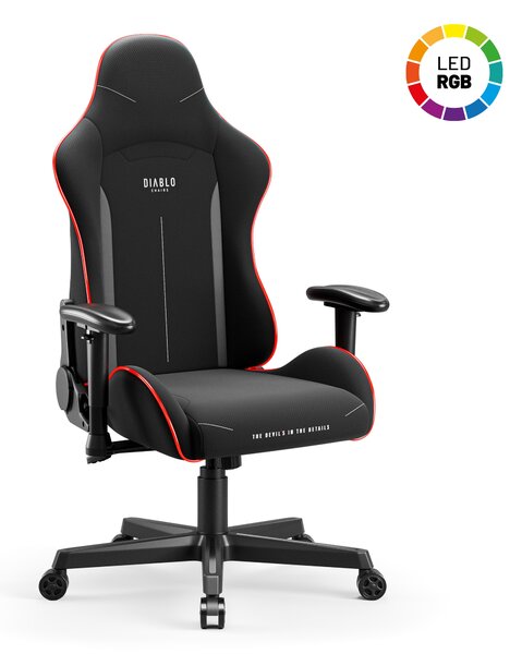 Scaun de gaming LED Diablo X-Starter: negru