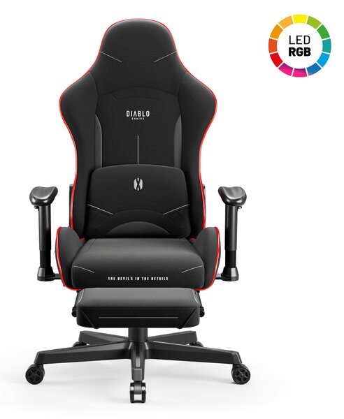 Scaun de gaming LED Diablo X-Starter: negru