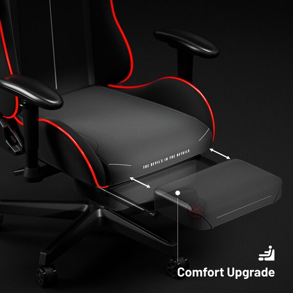 Scaun de gaming LED Diablo X-Starter: negru