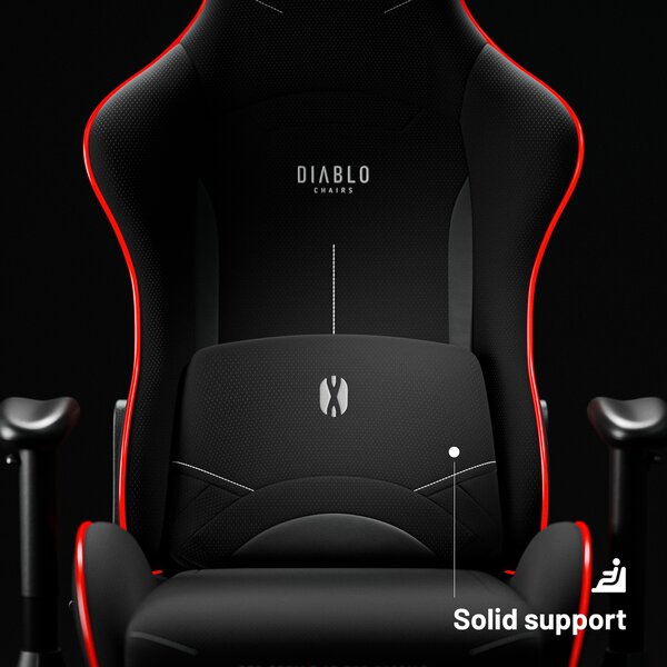Scaun de gaming LED Diablo X-Starter: negru