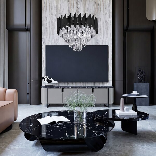 Lampă suspendată Cristal G063-CP 50cm BLACK