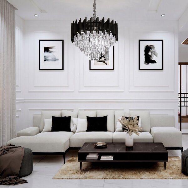 Lampă suspendată Cristal G063-CP 50cm BLACK