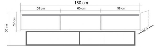 Comoda TV Milo 180 Walnut-Negru