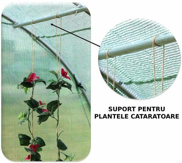 Sera gradina 8x3x2m tip tunel pentru legume, verde