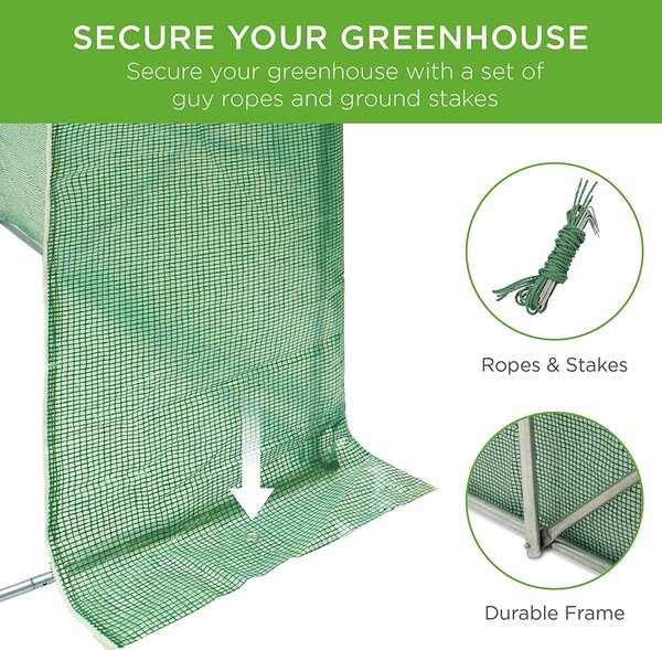 Solar gradina 6x3x2m tip tunel, folie UV4 140g/mp, cadru metalic galvanizat, 8 ferestre, pentru legume si plante