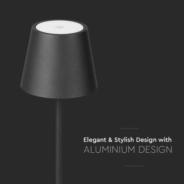 Lampă LED de podea 3în1, reglabilă, 4W, 5V, 4400mAh, 3000K, IP54, negru