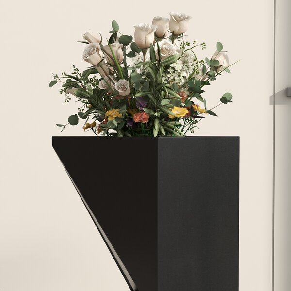 Outsunny Jardiniera inalta 100cm cu 3 zone de plantare, Negru | Aosom Romania