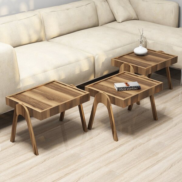 Set 3 Masute Auxiliara Roma Walnut