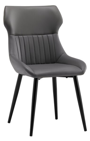 Scaun de dining, gri inchis negru, SAGARA