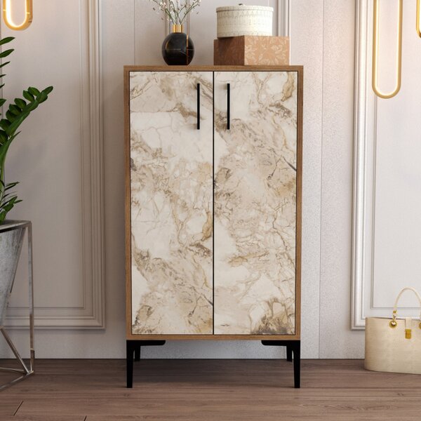 Dulap Pantofi Prag Walnut-Alb