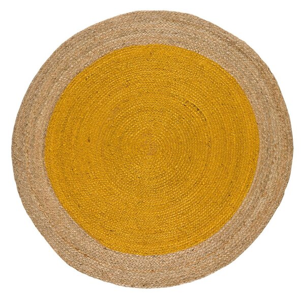 Covor galben muștar/în culoare naturală rotund ø 90 cm Mahon – Universal