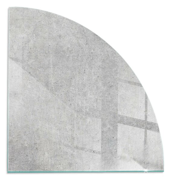 Placă semiovală din sticlă pentru șemineu Textură de beton într-un stil brut
