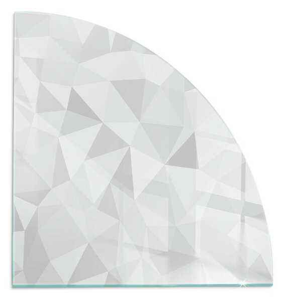 Placă semiovală din sticlă pentru șemineu Abstracție geometrică în forme