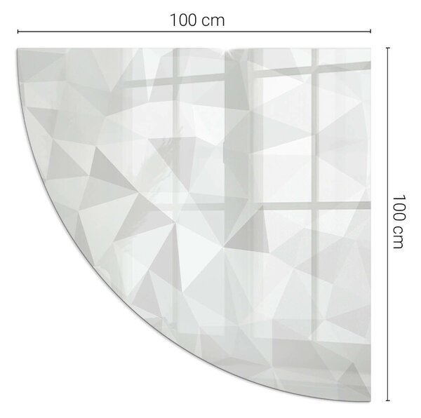 Placă semiovală din sticlă pentru șemineu Abstracție geometrică în forme