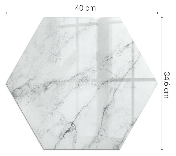 Sticlă hexagonală sub sobă Accente de marmură cu vene delicate