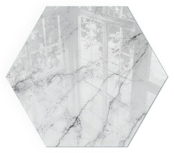 Sticlă hexagonală sub sobă Accente de marmură cu vene delicate